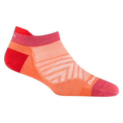 Darn Tough Women's Run No Show Tab Ultra-Lightweight Sock (Style 1043) - Coral, Medium