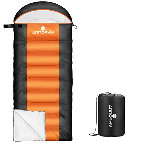 Sleeping Bag anngrowy Camping Sleeping Bags for Adults Kids Cold Weather 0 Degree Lightweight Sleeping Bag Ultralight Indoor Waterproof Winter Outdoor Warm Cotton Sleeping Bag for Backpacking, Hiking