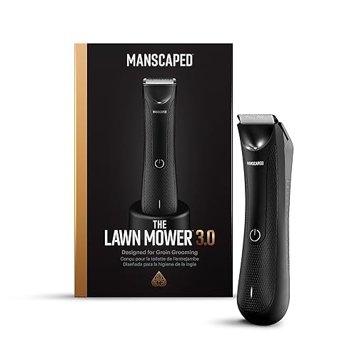 MANSCAPED Electric Groin Hair Trimmer, The Lawn Mower 3.0, Replaceable Ceramic Blade Heads, Waterproof Wet/Dry Clippers, Standing Recharge Dock, Ultimate Male Body Hair Razor