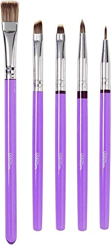 Wilton 5-Piece Decorating Brush Set - Food Safe Decorating Brushes for Dusting Edible Glitter and Painting with Edible Color on Treats, Synthetic Bristles