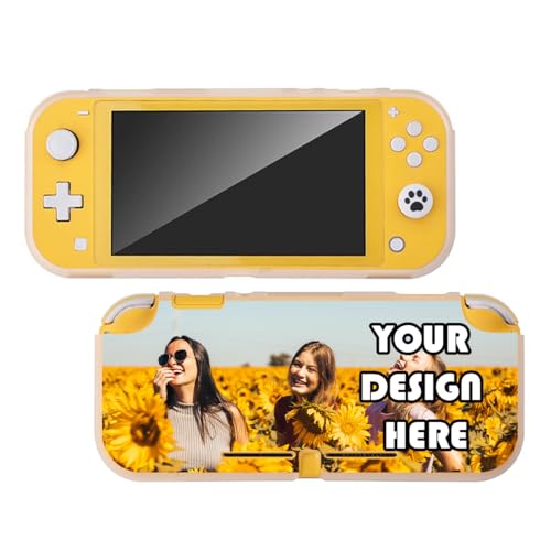 Personalized Custom Case for Nintendo Switch Lite 2019 Customized Protective Photo Image Picture Name Logo Slim Soft TPU Silicone Cover Shock-Absorption Durable Shell Gift for Boys Girls, White