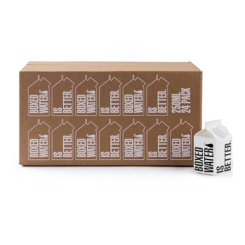 Boxed Water 8.5 oz. (24 Pack) – Purified Drinking Water in 92% Plant-Based Boxes, 100% Recyclable, BPA-Free, Refillable Cartons, Sustainable Alternative to Plastic Bottled Water, Mini Water for Kids