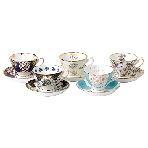 Royal Albert 100 Years 1900-1940 5-Piece Teacup & Saucer Set, 6Fl oz