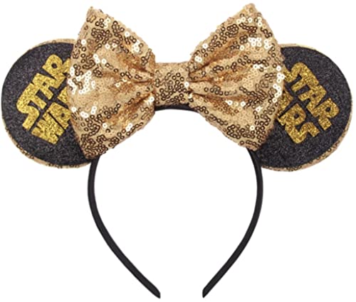 CLGIFT Ears, Black Mouse Ears, Darth Vader, Mickey Ears (Gold SW)