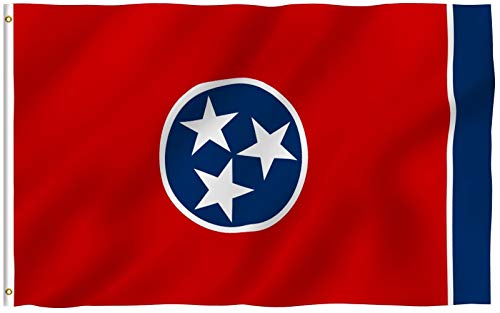 ANLEY Fly Breeze 3x5 Foot Tennessee State Polyester Flag - Vivid Color and Fade Proof - Canvas Header and Double Stitched - Tennessee TN Flags with Brass Grommets 3 X 5 Ft