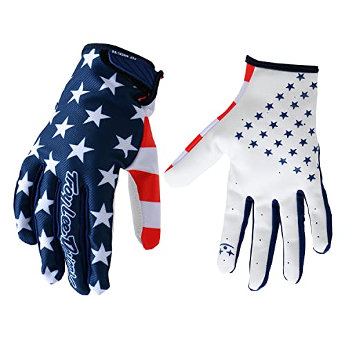 EXCEREY American Flag Cycling Gloves Motorcycle Bicycle Full Finger Off-Road Racing Gloves Outdoor Sports for Men Women & Mountaineering (Blue, Size L)