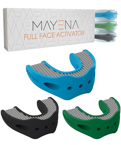 Mayena Full Face Activator | Jaw Exerciser for Men & Women | Activates & Rejuvenates All Facial Muscles | 3 Resistance Levels Silicone Jawline Exerciser | Face Exerciser Slims & Tones the Face