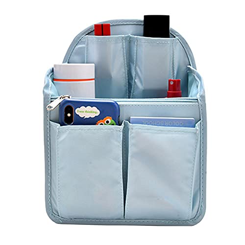 HOYOFO Mini Backpack Organizer Insert Small Shoulder Bag Divider for Rucksack Purse Lightweight Nylon, Light Blue