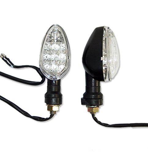 Black LED Motorcycle Turn Signals Pair (2 blinkers) for Aprilla,Buell,KTM