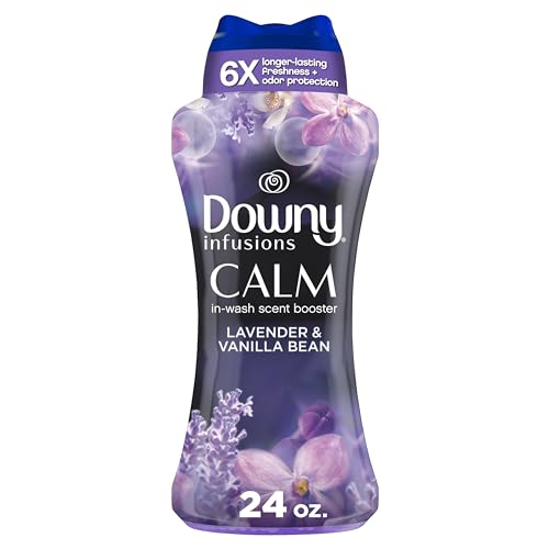 Downy Infusions In-Wash Laundry Scent Booster Beads, CALM, Soothing Lavender and Vanilla Bean, 24 oz