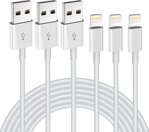 iPhone Charger 3Pack 6FT MFi Certified Lightning Cable Fast Charging Cords Apple Charger Compatible with iPhone 14 13 12 11 XS XR X Pro Max Mini 8 7 6S 6 Plus 5S SE iPad iPod AirPods