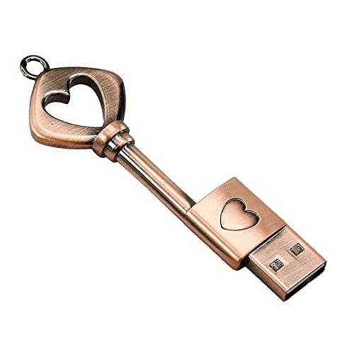 64GB USB 3.0 Flash Drive,Cute Key USB Flash Drive with Heart Shape,High Speed Up to 100MB/S Keychain exFat Thumb Drive Jump Drive Ideal Gift for Anniversary/Birthday/Photographer/Wedding