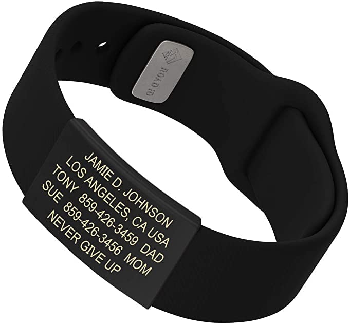 ROAD iD - official ID Bracelet - the Wrist ID Elite - 19mm wide - Silicone Pin-Tuck - for Athletes - 4 colors