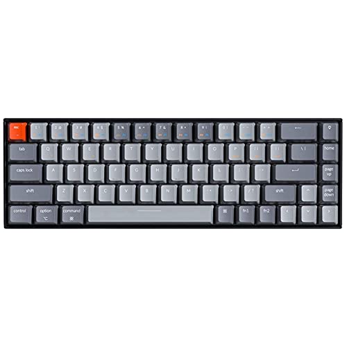 Keychron K6 Bluetooth 5.1 Wireless Mechanical Keyboard with Gateron G Pro Red Switch/LED Backlit/Rechargeable Battery, 68 Keys Compact Keyboard Compatible with Mac Windows