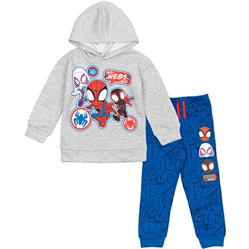 Marvel Spidey and His Amazing Friends Toddler Boys Fleece Hoodie Pants Set Gray/Blue 4T