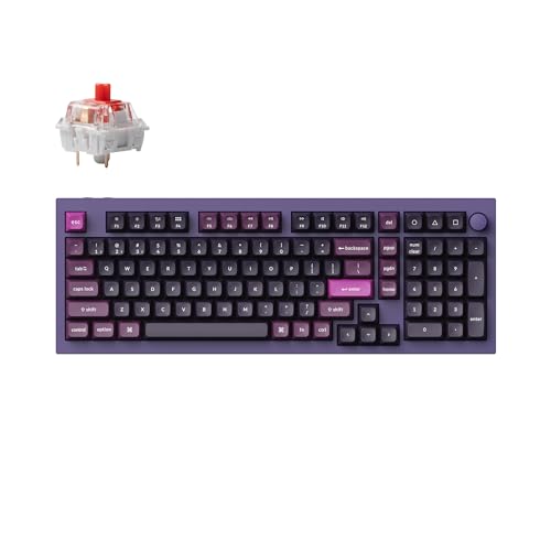 Keychron Q5 Pro Wireless QMK/VIA Mechanical Keyboard, Full Customizable 96% Layout with Programmable Knob, Hot-swappable K Pro Red Switch Compatible with Mac Windows Linux - Purple