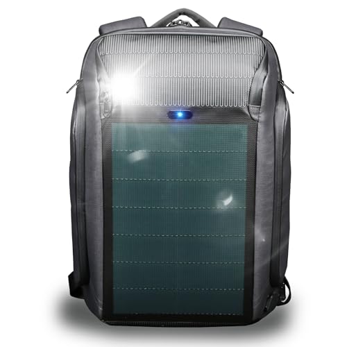 Kingsons Solar Backpack for Men Women, Laptop Backpack Mens Backpack 15.6 Inches with USB Charging Port (15.6“, Travel Backpacks)