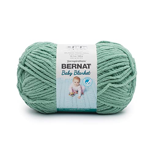 Bernat BABY BLANKET BB Misty Jungle Green Yarn - 1 Pack of 10.5oz/300g - Polyester - #6 Super Bulky - 220 Yards - Knitting/Crochet