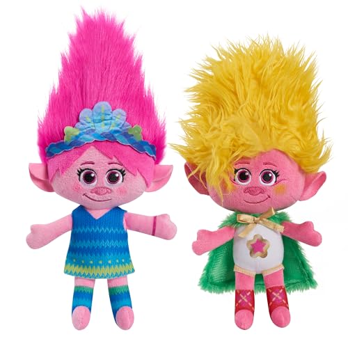 DreamWorks Trolls Band Together 8-inch Small Plush Poppy and Viva 2-Piece Set, Stuffed Animals