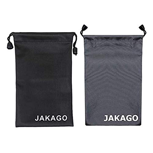 JAKAGO 2 Pack Cell Phone Storage Bag Soft Microfiber Glasses Sleeve Pouch Waterproof Sunglasses Bag Electronic Gadgets Case Cover With Drawstring Closure