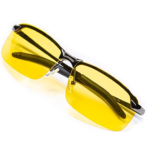 Night Driving Glasses Anti Glare Polarized With Stylish Case - Night Vision/ Tac Glasses - for Driving - Nighttime Glasses