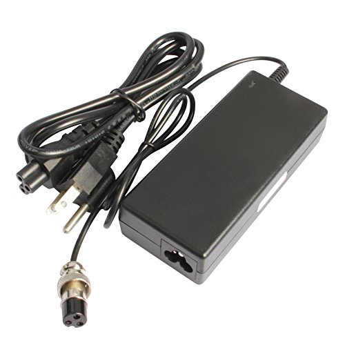 36V 1.8A Female 3-Pin XLR Lead Acid Battery Charger with 3-Prong Inline Power Supply Cord for 36V Boreem Jia, Minimoto, Rad2Go, Electric Scooter, ATV, Go Kart, with 3-Prong Inline Female Connector
