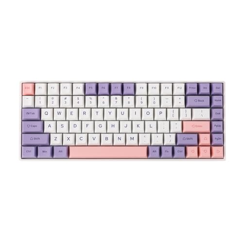 EPOMAKER EP84 Plus 75% RGB Hot Swappable 2.4GHz/Bluetooth 5.0/USB-C Wired Mechanical Gaming Keyboard with Programmable Software, NKRO, Dye Sublimation PBT Keycaps for Mac/Win/Gamers(Magnolia Switch)