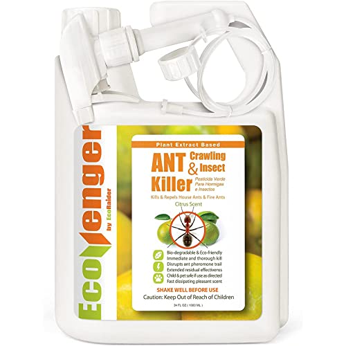 EcoRaider Ant & Crawling Insect Killer (34 OZ), 100% Fast Kills, Also Kills Fire Ants. Lasting Repellency, Safe for Children & Pets