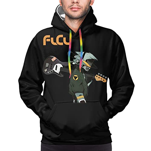 DaihAnle FLCL Canti Men's Hoodies Pullover Hooded Sweatshirt Sports Hoodie Large Black