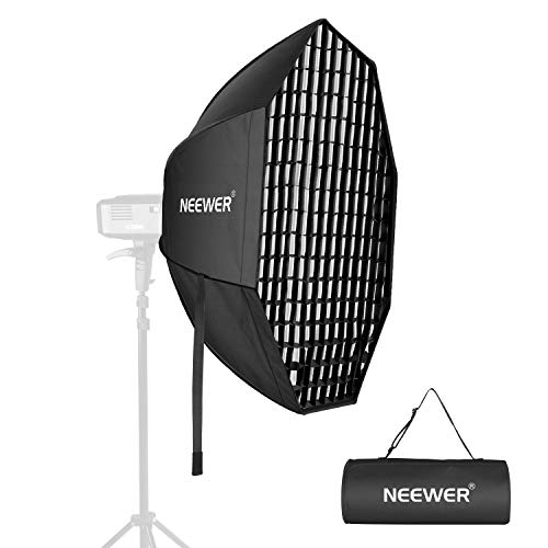 Neewer 36 Inches Octagon Quick Collapsible Softbox with Bowens Mount, Removable Diffusers and Grid, Quick Folding Softbox with Carrying Bag for Photography Studio Speedlite Flash and Monolight