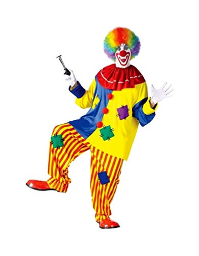 Fun World Mens Big Top Clown Costume, Multicolored
