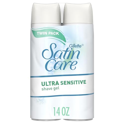 Gillette Venus Satin Care Ultra Sensitive Shave Gel for Women, Pack of 2, 7oz Each, Frangrance Free