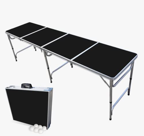 PARTYPONG 8 Foot Folding Beer Pong Table - Stealth Edition
