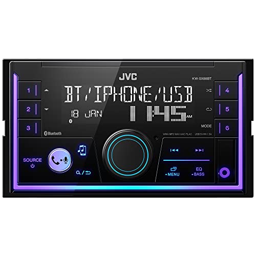 JVC KW-SX88BT Bluetooth Double Din Digital Media Car Stereo with Shallow Chassis, Variable Color Dsplay, Front USB and Aux, Powerful Amplifier, AM/FM Radio, Perfect OEM Replacement for Your Vehicle