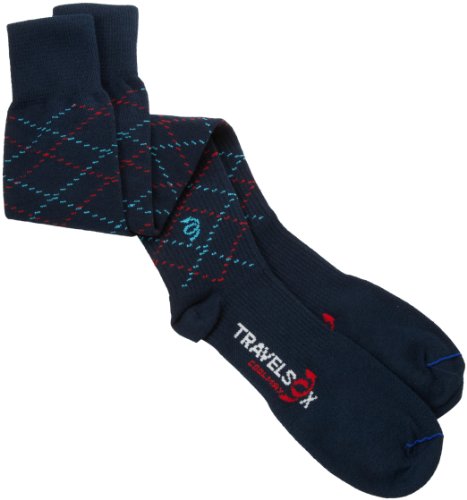 Travelsox Odissey Flight OTC Support Compression Travel Recovery Socks,TS5000, Navy, Large