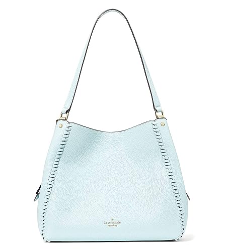 Kate Spade New York Kate Spade leila pebbled leather whipstitch medium triple compartment shoulder bag, Dewy Blue