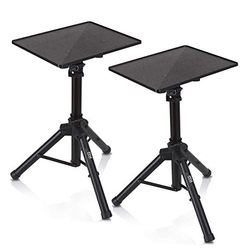 Pyle Laptop Projector Tripod Stand - 2 Pcs Computer, Book, DJ Equipment Holder Mount Height Adjustable Up to 52 Inches w/ 20'' x 16'' Plate Size - Perfect for Stage or Studio Use - Pyle PLPTS4X2