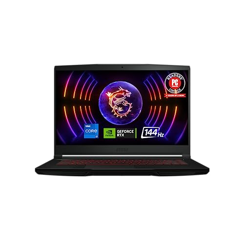 MSI Thin GF63 15.6' 144Hz Gaming Laptop: 12th Gen Intel Core i7, NVIDIA GeForce RTX 4050, 16GB DDR4, 512GB NVMe SSD, Type-C, Cooler Boost 5, Win11 Home: Black 12VE-066US