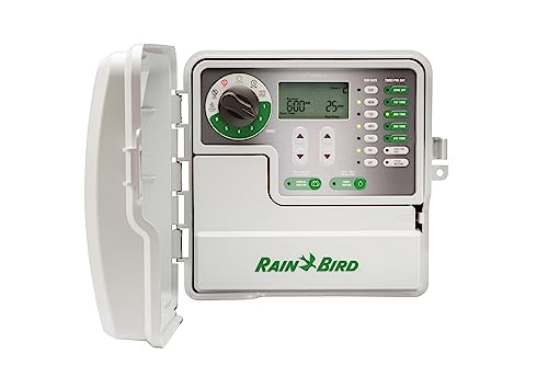 Rain Bird SST600OUT Simple-To-Set Indoor/Outdoor Sprinkler/Irrigation Timer/Controller, 6-Zone/Station (this New/Improved Model Replaces SST600O),Gray/Green