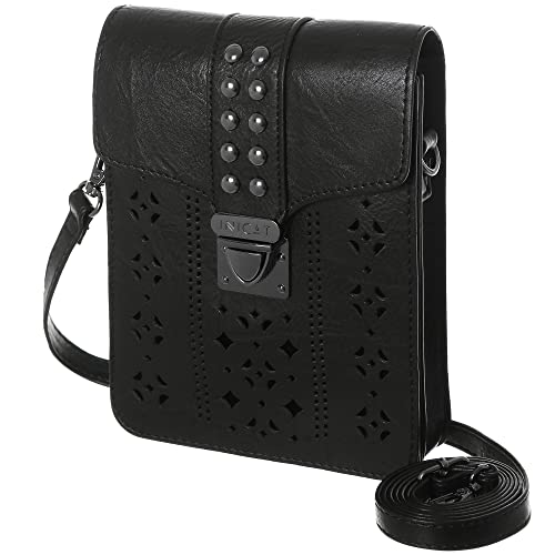 MINICAT Women RFID Blocking Small Crossbody Bags Cell Phone Purse Wallet With Credit Card Slots(Black-Thicker)