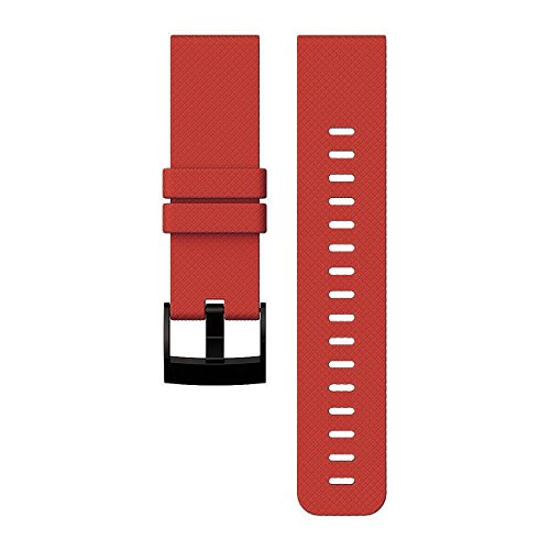 SUUNTO New Traverse Red Silicone Strap AW16 PVD Black Brush Buckle