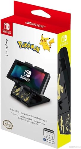 Nintendo Switch Compact Playstand (Black & Gold Pikachu) by HORI - Officially Licensed by Nintendo and Pokemon, Adjustable