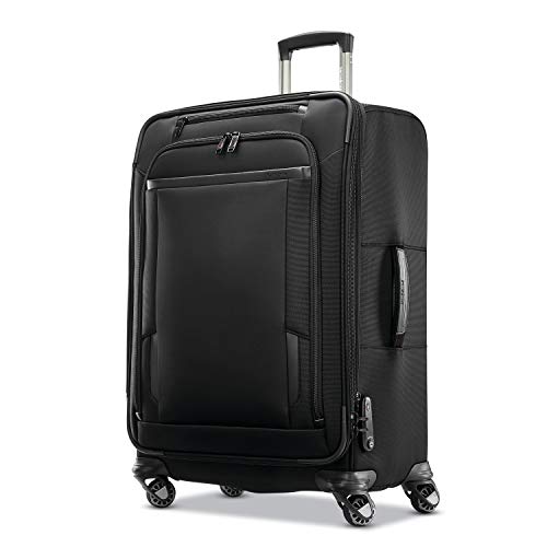 Samsonite Pro Travel Softside Expandable Luggage with Spinner Wheels, Black, Checked-Medium 25-Inch