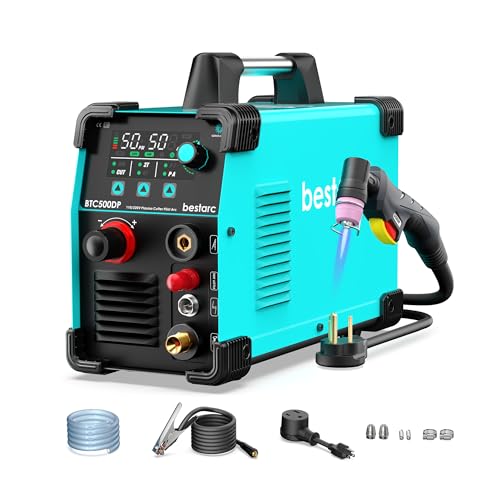 bestarc Plasma Cutter, Pilot Arc BTC500DP 7th Generation 50Amps Screen Display Dual Voltage 110/220V Digital Plasma Cutting Machine (BTC500DP 7GEN 110/220V)