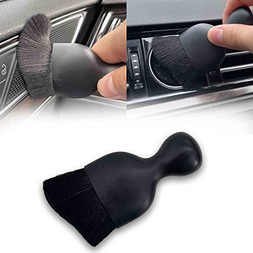 TOBENBONE Car Interior Detailing Brush, Ultra Soft Non-Scratch Dust Brush, Car Interior Cleaning Tool for Cleaning Panels, Air Vent, Leather (Black)