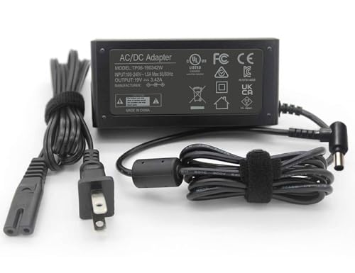 UL-Listed 19V Monitor Power Cord for LG 34' 32' 29' 27' 24' 23' 22' 20' 19' UltraWide IPS 4K LED LCD Widescreen Display Replacement 19V 1.2A 1.3A 1.6A 1.7A 2A 3A 3.2A 3.3A 3.42A Power Supply