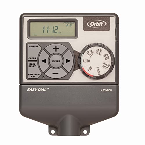 Orbit 28964 Easy Dial 4-Station Indoor Sprinkler Controller Gray