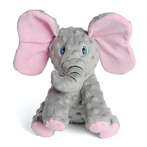 DODODOLA Dog Toys Puppy Toys Cute Squeaky Elephant Dog Toy with Crinkle Paper Stuffed Plush Animal Dog Toys to Keep Them Busy for Small Medium Large Dogs