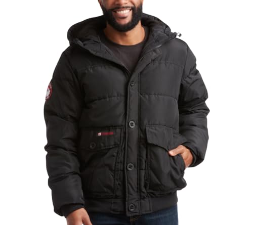 CANADA WEATHER GEAR Men's Winter Jacket – Heavyweight Puffer Jacket – Casual Coat for Men (M-XXL), Size Large, Black