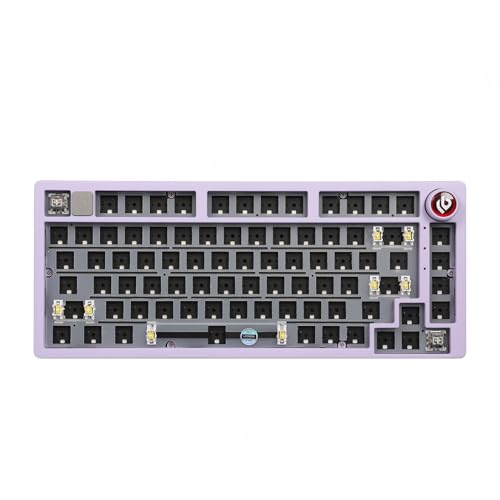 EPOMAKER x LEOBOG Hi75 Aluminum Alloy Wired Gaming Keyboard Barebones Kit, 75% Gasket-Mounted RGB Creamy Keyboard, Hot-swap Custom Mechanical Keyboard, with Mode-Switching Knob, for Win/Mac (Purple)